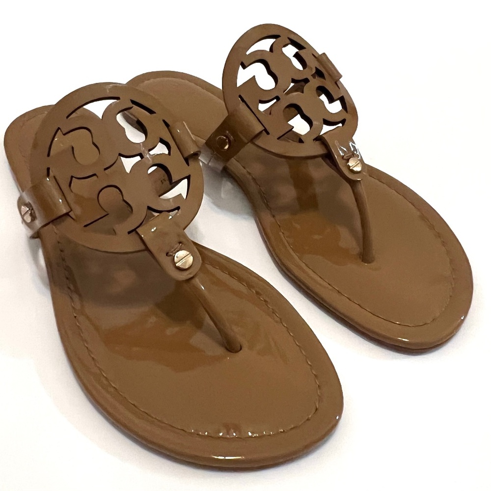 NIB Tory Burch Patent Leather Miller - Sand, Size 9.5